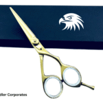 Scissor-3 Thumb Barber Scissors with Swivel, 360-degree Rotating Thumb with a Shiny Surface