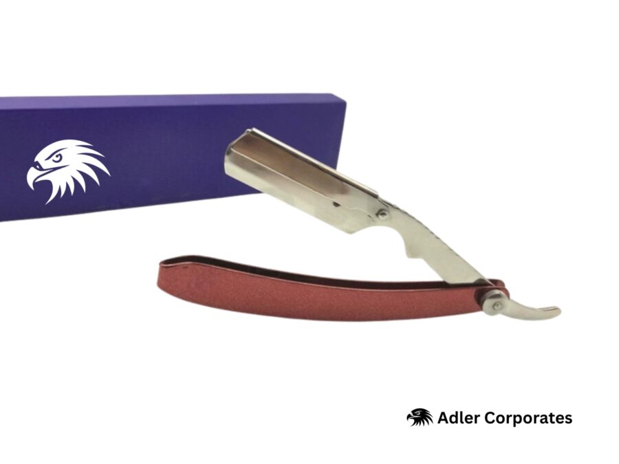 Straight Cut Throat Shaving Razor, Salon Shavette Blades in Stainless Steel Design-3